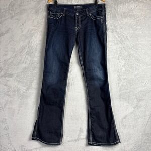 Silver Jeans Co Frances Bootcut Jeans Dark Wash Contrast Stitch W33 L33 Y2K